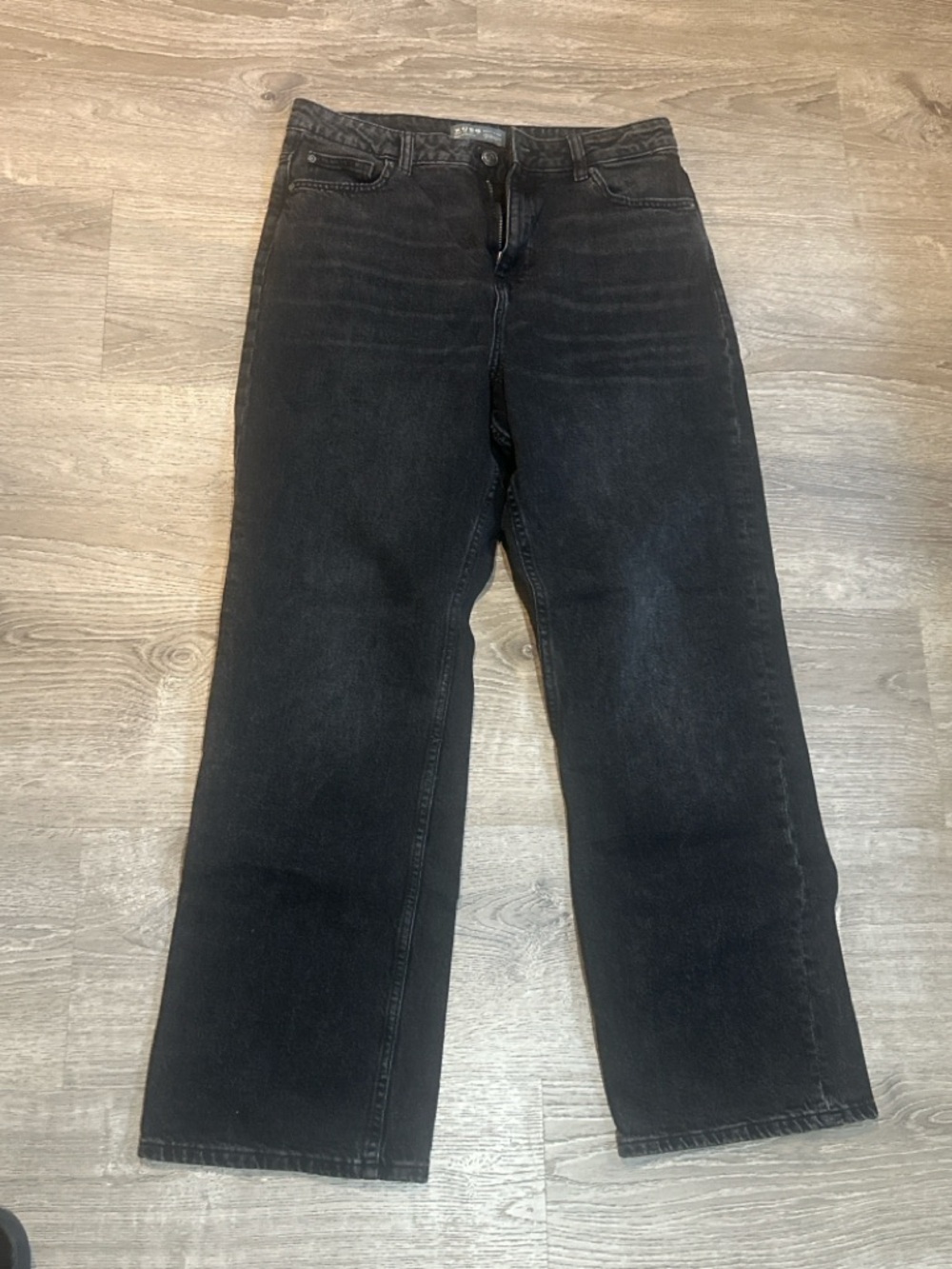 Primark Black Straight Leg Jeans Women’s Size 10 High Rise Classic Dark Denim